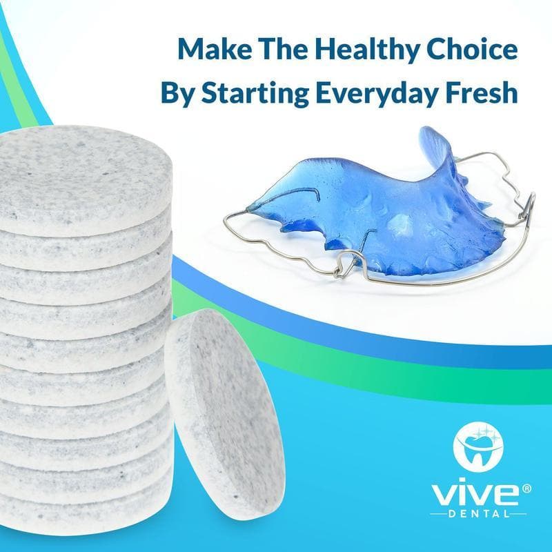 Vive Health Denture Cleaning Tablets - Kills 99.9% of All Bacteria - 3 Month Supply